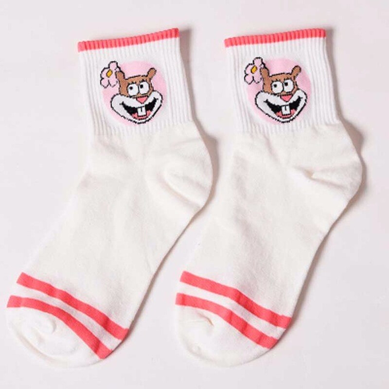  Fashion Cartoon Character Cute Short Socks Women Harajuku Cute Patterend Ankle Socks Hipster Skatebord Ankle Funny Socks Female - 