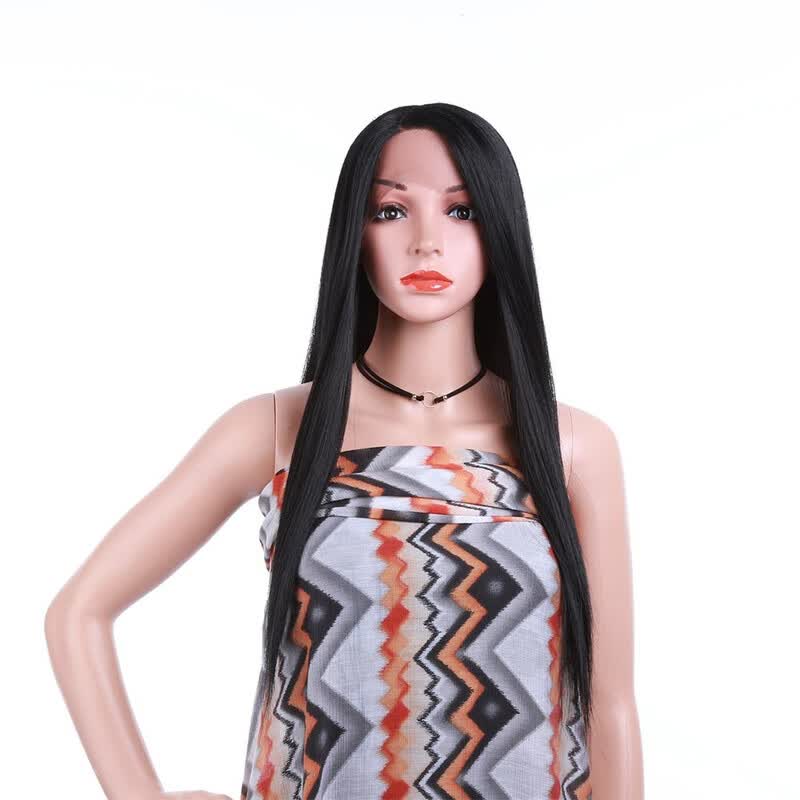 Shop Yyong Long Black Straight Weave Wigs High Temperature Fiber