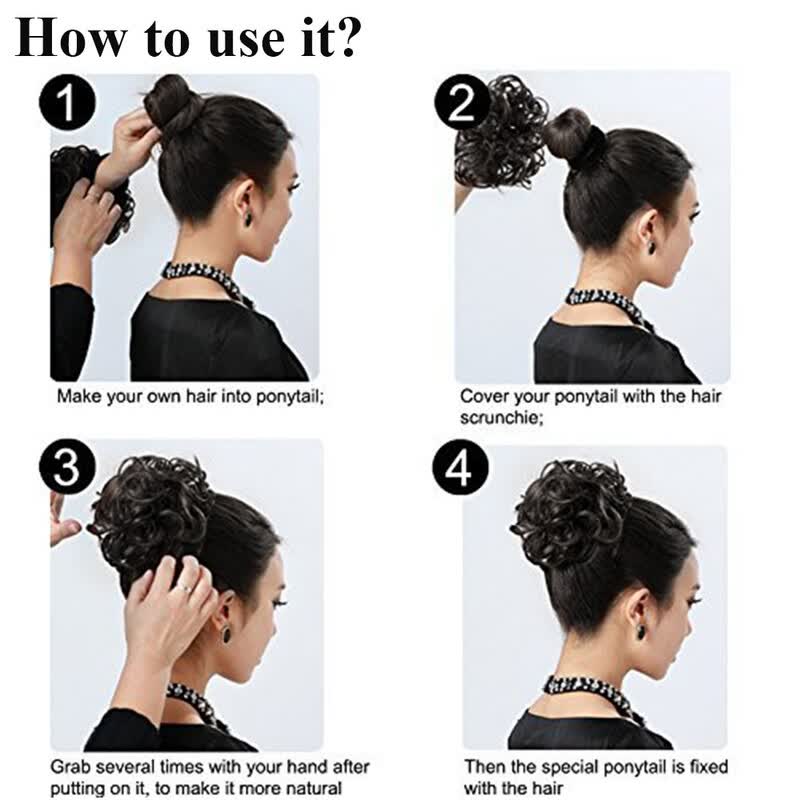 Shop 10 Colors Fashion Women Hair Pieces Messy Hair Scrunchie Fake