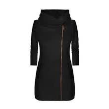 coats-jackets-Nuevo Oto&ntilde;o Mujer Cuello alto Cremallera Abrigo Se&ntilde;oras Casual C&aacute;lido Espesar Chaqueta de terciopelo Trench con capucha Tallas grandes 5XL on JD