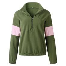 coats-jackets-Sudadera con cremallera Colorblock de moda para mujer Sudadera de cuello alto de manga larga para mujer sudadera oto&ntilde;o Casual Pullover Tops on JD