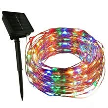 -50/100 Luz solar LED Impermeable LED Cadena de alambre de cobre Vacaciones Al aire libre tira led Fiesta de Navidad Decoraci&oacute;n de la boda Drop ship on JD