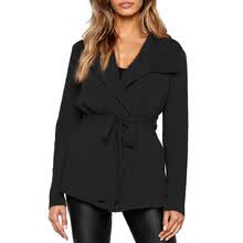 coats-jackets-Moda Mujer Moda Casual Todo-f&oacute;sforo Color s&oacute;lido Oto&ntilde;o Invierno Su&eacute;ter C&aacute;rdigan Abrigo con lazo Ropa suelta on JD