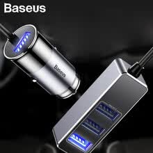 car-charger-Baseus 4 en 1 Cargador de coche USB Cargador r�pido para iPhone XS XR Samsung Note 9 S9 XiaoMi HuaWei One Plus Carga del tel�fono en el autom�vil on JD