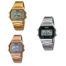 men-watches-Casual SKMEI Hombres Mujeres Reloj de pulsera digital de cuarzo deportivo de acero inoxidable LED on JD
