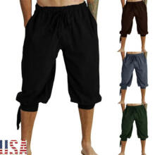 Men/'s Casual Sport Cargo Overall Pants Short Sweatpants Cropped Loose Trousers