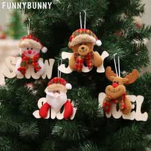 -FUNNYBUNNY Decoraci&oacute;n colgante Navidad Adorno navide&ntilde;o Pap&aacute; Noel Mu&ntilde;eco de nieve Reno Oso on JD