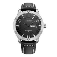 men-watches-OCHSTIN 2017 de Moda de Lujo de Cuero Genuino de Cuarzo Reloj de Los Hombres Gran Dial 30 M Calendario a Prueba de Agua Casual Hombre Reloj + Caja on JD
