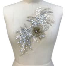 patches-3D Lace Applique with Rhinestones Lace Sewing Trimmings for Wedding Dress Bridal Gown Ribbon Lace Fabrics on JD