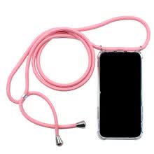 -Para iPhone 11 Funda Color Rope Crossbody Cord Ajustable Soft Transparent Phone Cases Anti-fall Cover on JD