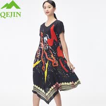 -2018 mujeres del verano se viste floja vestidos embarazadas flor impresa sommer kleid doble crep&eacute; vestido de seda streetwear tallas grandes vestidos on JD