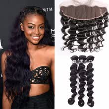 875071956-Amazing Star Malaysian Virgin Hair Bundles with Frontal Loose Wave with Frontal Human Hair with Frontal Closure Free Part on JD