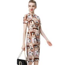 -BURDULLY Nuevo 2018 Print Dress Mujer Sexy Summer Vintage Dresses Tallas grandes Elegante Vestidos de mujer Negocio Casual Manga Corta on JD
