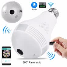 -C&aacute;mara de la bombilla de 360 ​​grados Lente de la c&aacute;mara de seguridad para el hogar Wifi inal&aacute;mbrico Sistema de c&aacute;maras ocultas de la c&aacute;mara oculta Ip Lenyes 1.3MP on JD