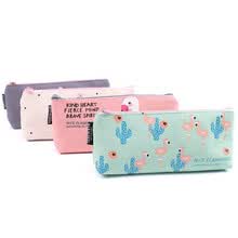 makeup-bags-cases-Moda nueva escuela suministros cosm&eacute;ticos de gran capacidad Flamingo caja de l&aacute;piz bolsa de monedas con cremallera lona bolsa de maquillaje on JD