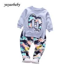 girl-clothing-Baby Boy Autumn Clothes Girl Letter M Warm Cotton Clothing Set para Kid Camuflaje Chaquetas Pant 2pcs Moda Ni&ntilde;os Traje de Deportes on JD