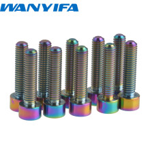 4 Pieces M6x25mm Titanium Ti Taper Allen Hex Socket Cap Head Bolt Rainbow Finish