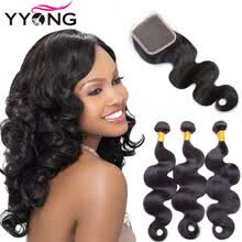 875071956-Brazilian Hair Weave Bundles With Closure 8A Brazillian Virgin Hair Body Wave With Lace Closure YYONG Hair Wholesale Free Shipping on JD