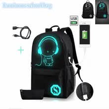 backpacks-Mochila Noctilucent de la manera de los hombres Anime Luminous Backpack Adolescentes Hombres Mujeres Estudiante de la historieta Mochilas escolares Mochila Casual on JD