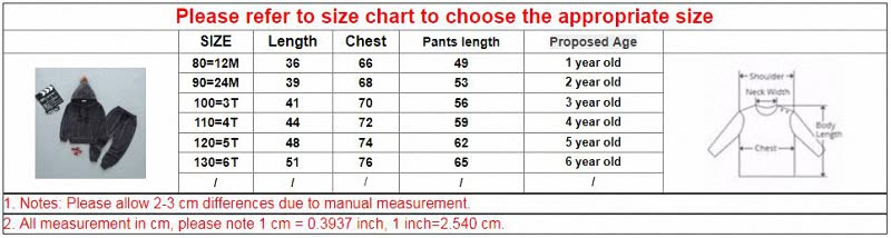 2 Year Old Clothing Size Chart
