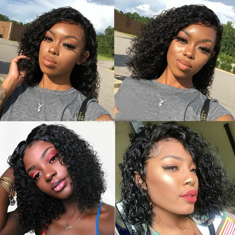 Shop Wet Wavy Short Lace Front Human Hair Bob Wig With Baby Hair