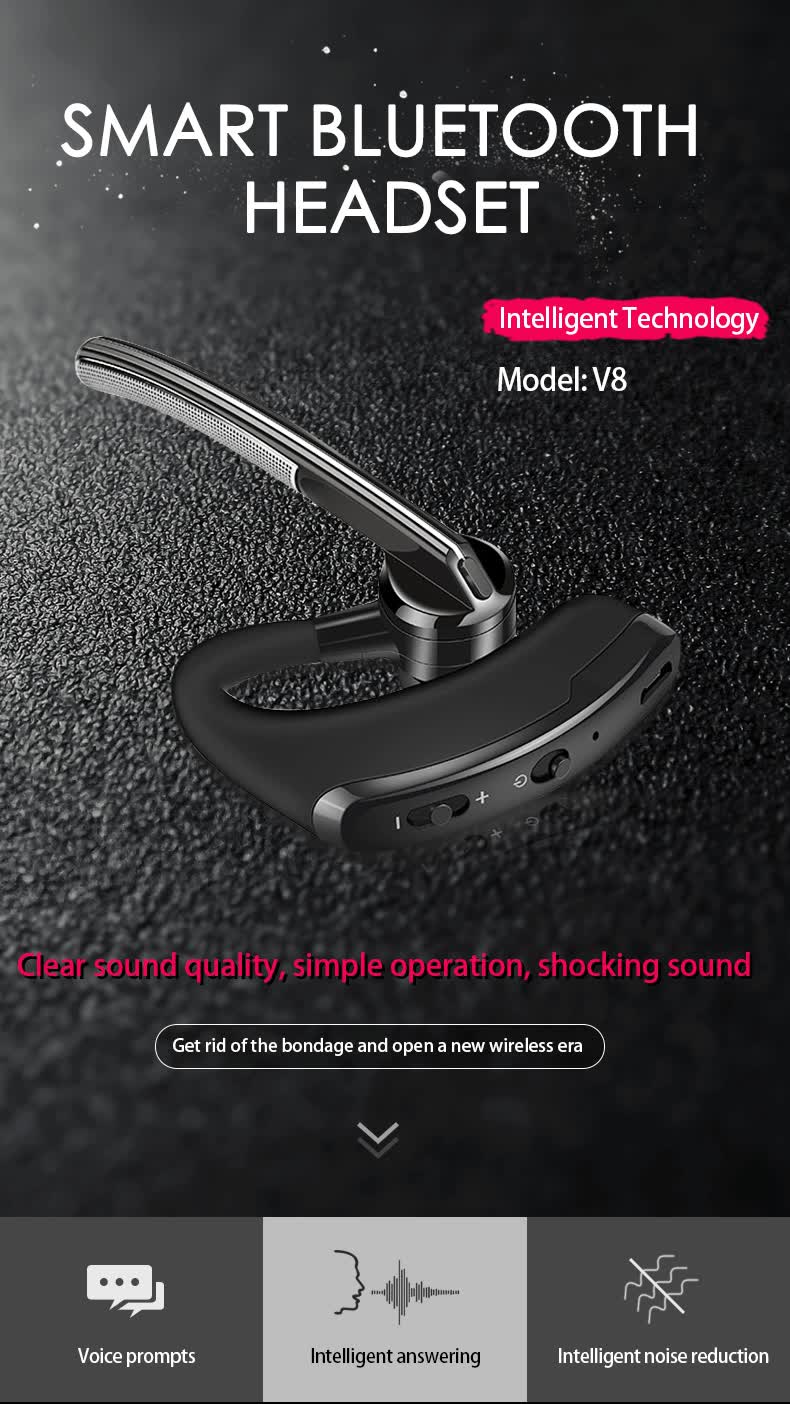 v8 bluetooth earpiece
