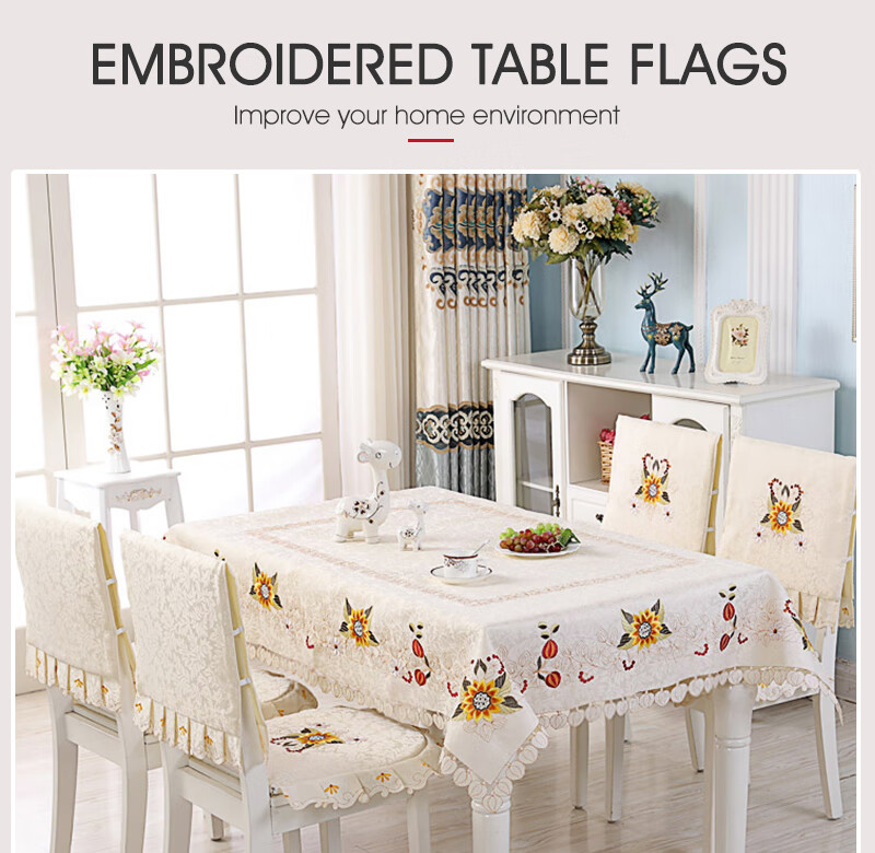 Shop Hua Yuran Sunflower Tablecloth Chair Cover 17660 17664 Online