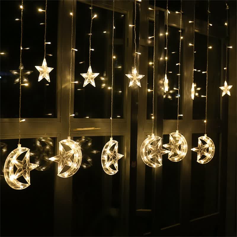 2 5m Moon And Star String Lights Icicle Led Curtain Fairy 2 5m Moon And Star String Lights