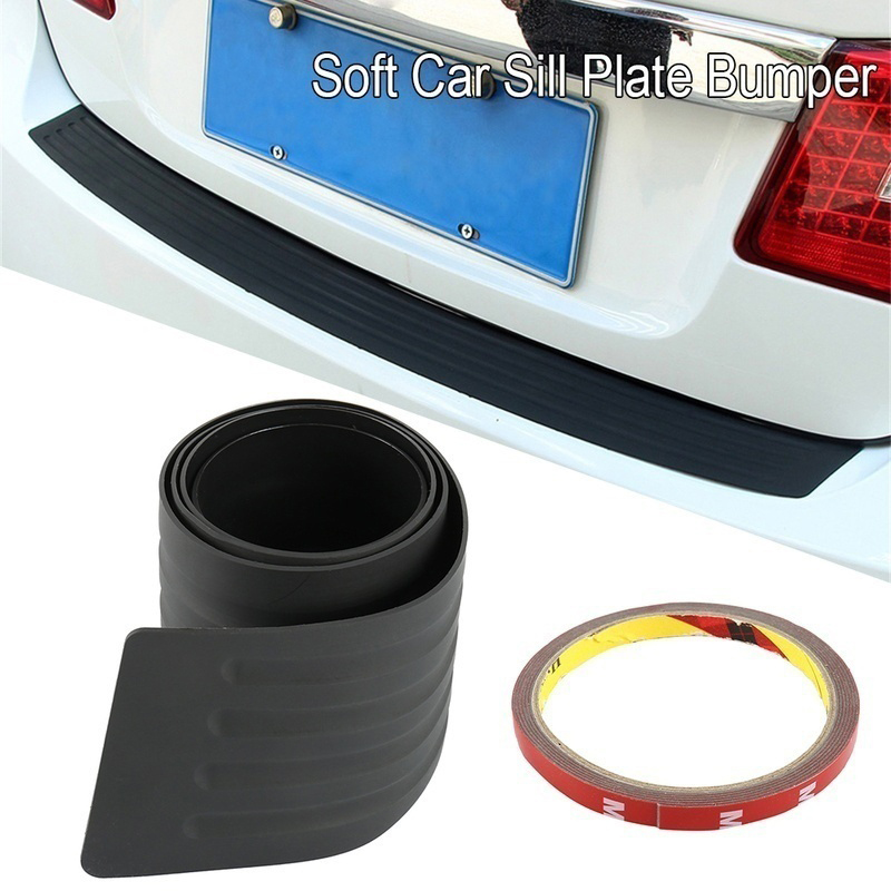 Car Rear Bumper Guard Protector Trim Cover Sill Plate Trunk Rubber Pad Kit New