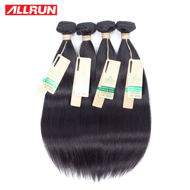 Shop Allrun Hair Peruvian Straight Hair 4pcs Lot Natural Color 100
