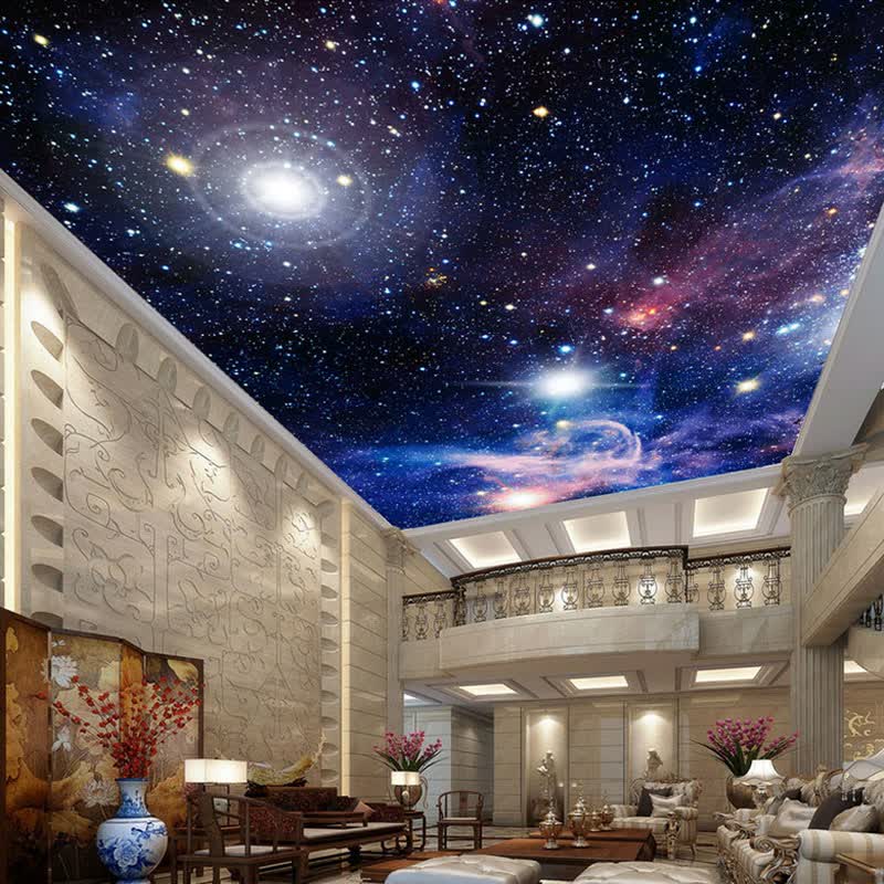 Shop Custom 3d Photo Wallpaper Starry Sky Ceiling Murals