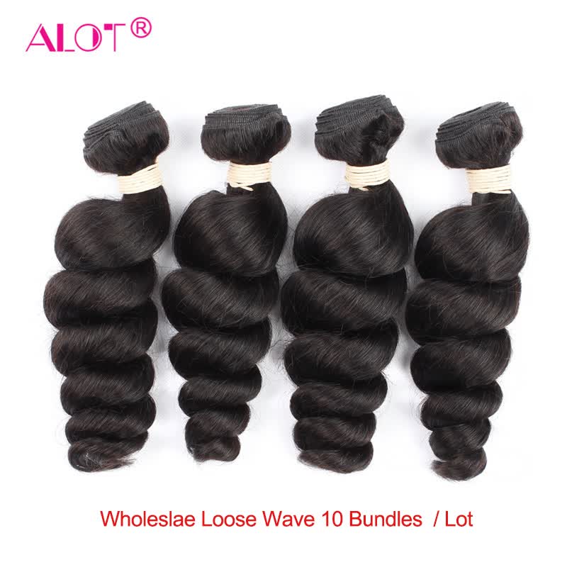 Shop Loose Wave Brazilian Hair Weave Wholesale 10 Bundles Virgin