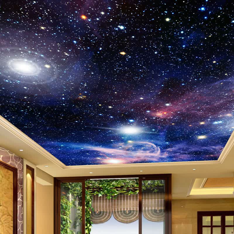 Shop Custom 3d Photo Wallpaper Starry Sky Ceiling Murals