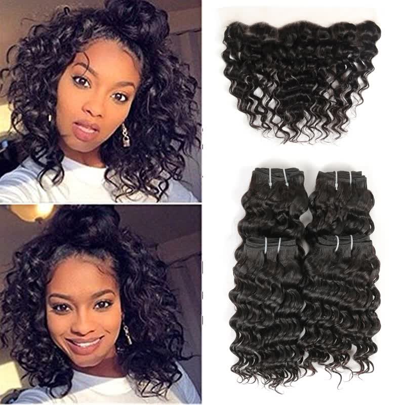 Shop Fine Plus Brazilian Deep Wave Virgin Human Hair 4 Bundles 8