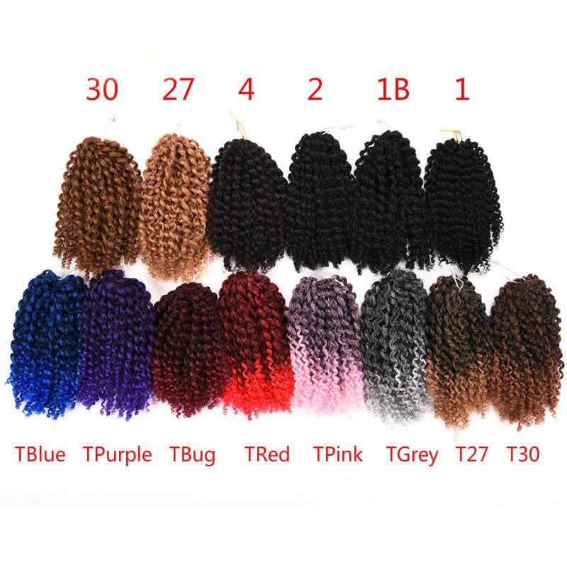 Shop 8 Inch Ombre Marlybob Crochet Braids 3pcs Pack Afro Kinky