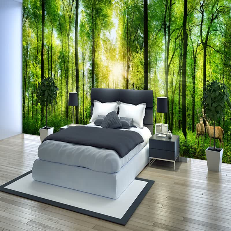 Shop Custom Mural Natural Scenery Wallpaper Forest 3d