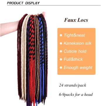 Shop 12 Inch Synthetic Braids Hair 24 Roots Faux Locs Crochet Hair