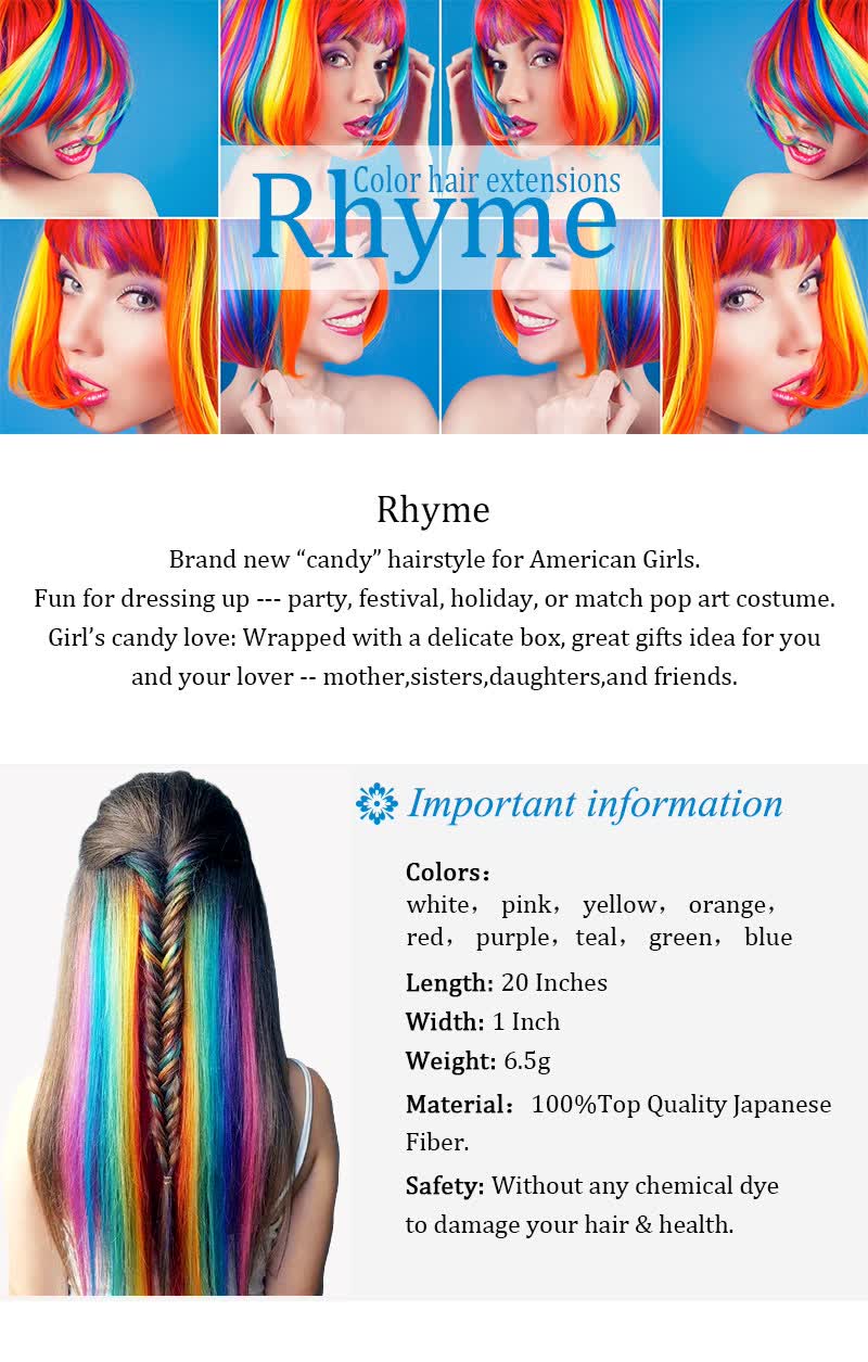 Shop Rhyme Blue 9pcs Wig Pieces For America Girls And Dolls Clip