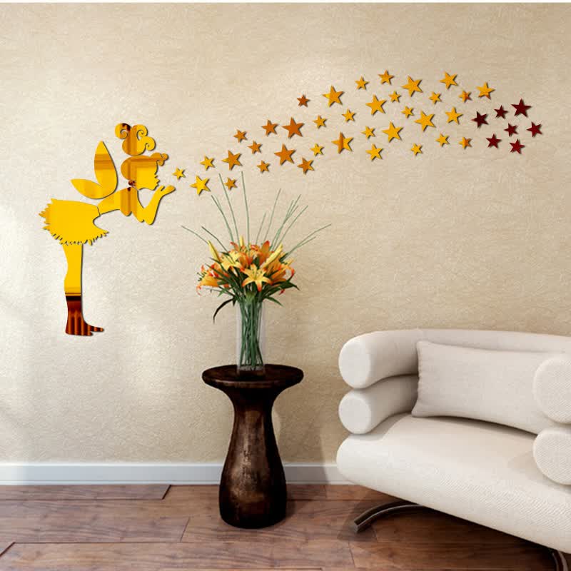 Shop Meya 26pcs Set Tinkerbell Fairy Wall Mirror Acrylic Mirrored Decorative Tinker Bell Wall Stickers Home Decoration Wall Art Paper Online From Best Wall Stickers Murals On Jd Com Global Site Joybuy Com