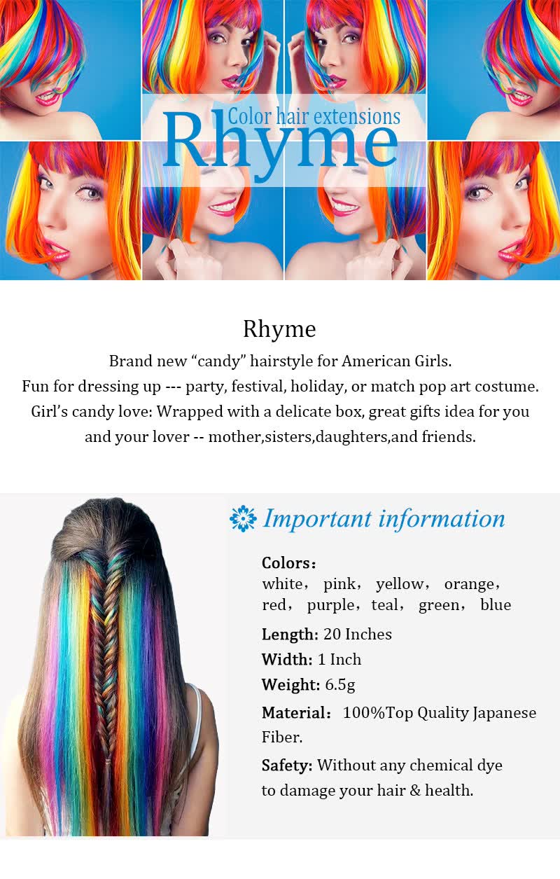 Shop Rhyme Wig Pieces For Girls And Dolls Colored Hair Extension