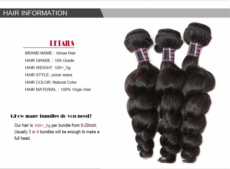 Shop Ishow Unprocessed Virgin 8a Brazilian Hair Brazilian Loose
