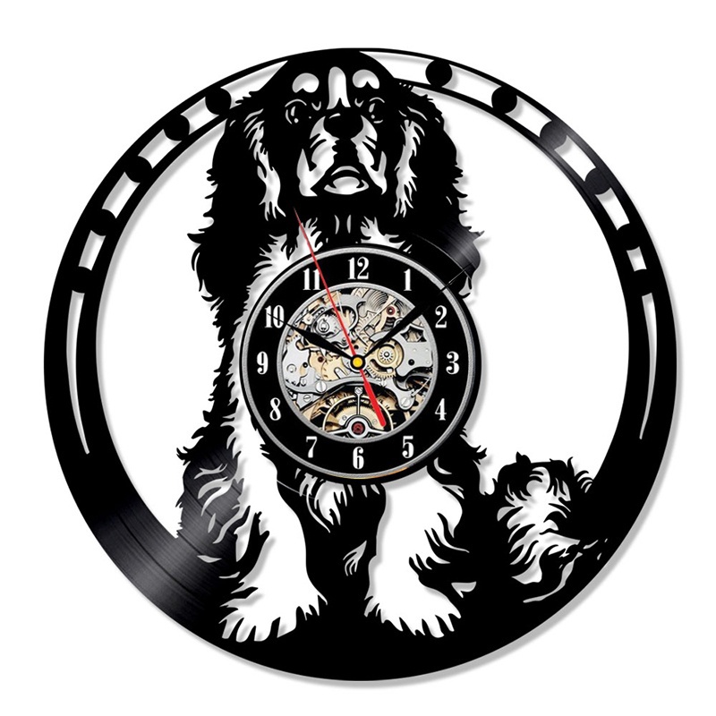 Vinyl Record Wall Clock Charles Spaniel Dog Creative Design - Vinyl Record Decoration Ideas Vinyl Record Wall Clock Charles Spaniel Dog Creative Design - Vinyl Record Decoration Ideas