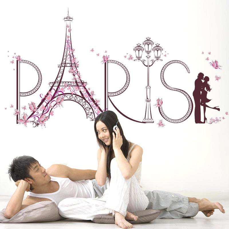 Romantic Wall Sticker Paris Eiffel Tower Decal Mural Vinyl Art DIY Home Decor