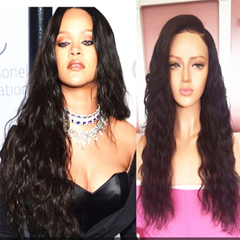 Shop Rihanna Middle Part Wet And Wavy Lace Front Human Hair Wigs