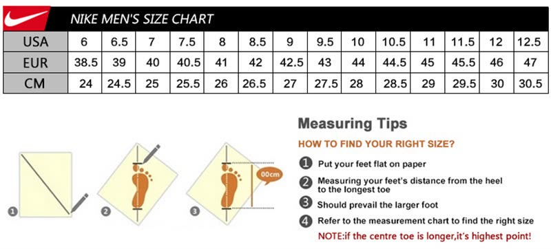 Nike Tanjun Size Chart