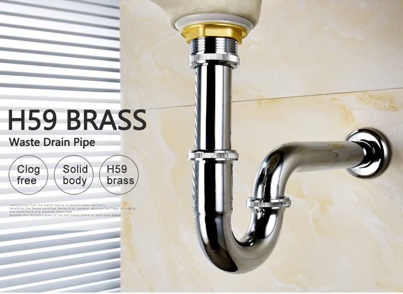 Brass Chrome Wall Mounted Waste Drain Pipe Basin P Trap Bathroom Sink Vanity Siphon Hose From Best Accessories On Jd Com Global Site Joy - Bathroom Sink Drain Pipe Brass