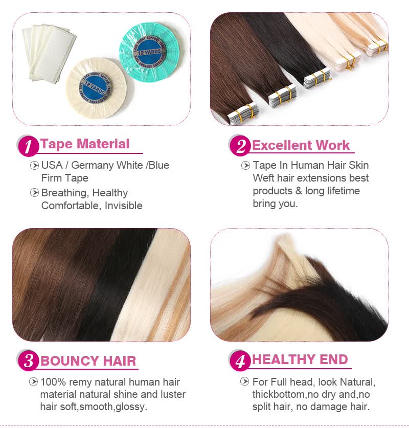 Shop Bhf Hair Tape In Remy Straight Adhesive Hair Extensions