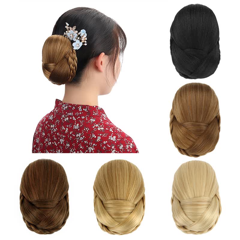 Shop Synthetic Hair Braided Clip In Hair Bun Daily Wedding Cosplay