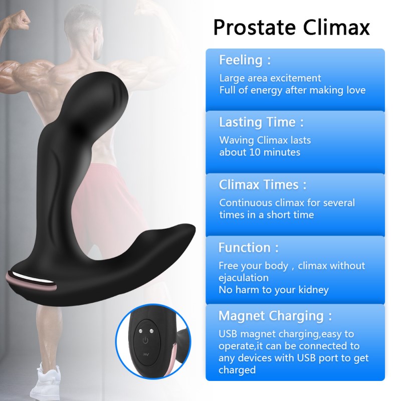 Vibrador anal de 10 velocidades masajeador de próstata vibrante plug anal Vibrador anal de 10 velocidades masajeador de próstata vibrante plug anal
