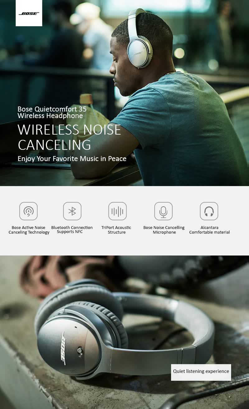 Shop Bose Quietcomfort 35 Wireless Noise Reduction Bluetooth